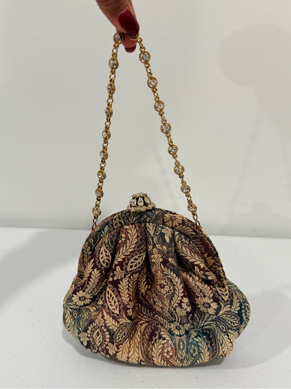 Vintage Lord & Taylor paisley brocade evening clutch